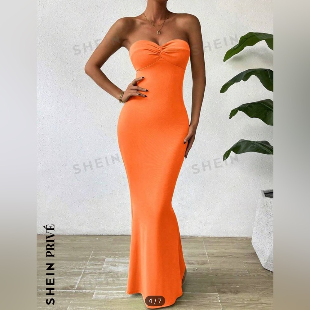 NEVER WORN SHEIN long sleeve strapless dress